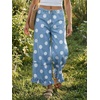 image:imageCicy Bell Womens Ruffle Wide Leg Jeans Cropped Elastic High Waisted Baggy Denim Pants with PocketsRound Color Dots