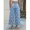 image:imageCicy Bell Womens Ruffle Wide Leg Jeans Cropped Elastic High Waisted Baggy Denim Pants with PocketsRound Color Dots