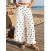 image:imageCicy Bell Womens Ruffle Wide Leg Jeans Cropped Elastic High Waisted Baggy Denim Pants with PocketsWave Point Color