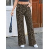 image:imageCicy Bell Womens Wide Leg Jeans High Waisted Baggy Stretchy Front Seam Denim Pants with PocketsApricot Leopard Print