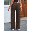 image:imageCicy Bell Womens Wide Leg Jeans High Waisted Baggy Stretchy Front Seam Denim Pants with PocketsBrown Leopard Print