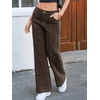 image:imageCicy Bell Womens Wide Leg Jeans High Waisted Baggy Stretchy Front Seam Denim Pants with PocketsBrown Leopard Print