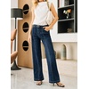 image:imageCicy Bell Womens Wide Leg Jeans High Waisted Baggy Stretchy Front Seam Denim Pants with PocketsNavy Blue