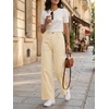 image:imageCicy Bell Womens Wide Leg Pants Summer Baggy Casual Elastic High Waisted Cotton Trousers with PocketsApricot