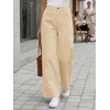 image:imageCicy Bell Womens Wide Leg Pants Summer Baggy Casual Elastic High Waisted Cotton Trousers with PocketsApricot