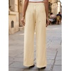 image:imageCicy Bell Womens Wide Leg Pants Summer Baggy Casual Elastic High Waisted Cotton Trousers with PocketsApricot