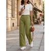 image:imageCicy Bell Womens Wide Leg Pants Summer Baggy Casual Elastic High Waisted Cotton Trousers with PocketsArmy Green