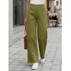 image:imageCicy Bell Womens Wide Leg Pants Summer Baggy Casual Elastic High Waisted Cotton Trousers with PocketsArmy Green