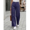 image:imageCicy Bell Womens Wide Leg Pants Summer Baggy Casual Elastic High Waisted Cotton Trousers with PocketsDark Blue