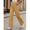 image:imageCicy Bell Womens Wide Leg Pants Summer Baggy Casual Elastic High Waisted Cotton Trousers with PocketsLight Brown