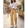 image:imageCicy Bell Womens Wide Leg Pants Summer Baggy Casual Elastic High Waisted Cotton Trousers with PocketsLight Brown