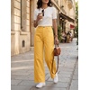 image:imageCicy Bell Womens Wide Leg Pants Summer Baggy Casual Elastic High Waisted Cotton Trousers with PocketsYellow
