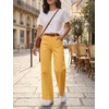 image:imageCicy Bell Womens Wide Leg Pants Summer Baggy Casual Elastic High Waisted Cotton Trousers with PocketsYellow