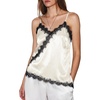 image:imageCicy Bell Women Summer Satin Cami Tops Spaghetti Strap Lace V Neck Cute Camisole Party Pajamas Asymmetrical Hem Tank TopsBeige