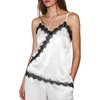 image:imageCicy Bell Women Summer Satin Cami Tops Spaghetti Strap Lace V Neck Cute Camisole Party Pajamas Asymmetrical Hem Tank TopsBlackwhite