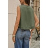 image:imageCicy Bell Womens Casual Cropped Tank Tops Summer Crew Neck Sleeveless Boxy Shirts Workout Basic TeesArmy Green