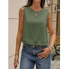 image:imageCicy Bell Womens Casual Cropped Tank Tops Summer Crew Neck Sleeveless Boxy Shirts Workout Basic TeesArmy Green