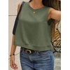 image:imageCicy Bell Womens Casual Cropped Tank Tops Summer Crew Neck Sleeveless Boxy Shirts Workout Basic TeesArmy Green