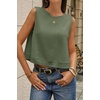 image:imageCicy Bell Womens Casual Cropped Tank Tops Summer Crew Neck Sleeveless Boxy Shirts Workout Basic TeesArmy Green