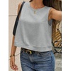 image:imageCicy Bell Womens Casual Cropped Tank Tops Summer Crew Neck Sleeveless Boxy Shirts Workout Basic TeesGrey Marle