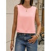 image:imageCicy Bell Womens Casual Cropped Tank Tops Summer Crew Neck Sleeveless Boxy Shirts Workout Basic TeesPink