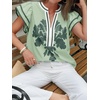 image:imageCicy Bell Womens Ruffle Color Block Blouses Summer Casual V Neck Floral Print Tank Tops Pleated Loose Fit ShirtsPea Green