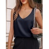 image:imageCicy Bell Womens Silk Satin Tank Tops V Neck Dressy Casual Camisole Blouses Summer Corporate OutfitsNavy
