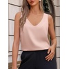 image:imageCicy Bell Womens Silk Satin Tank Tops V Neck Dressy Casual Camisole Blouses Summer Corporate OutfitsPink
