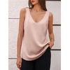 image:imageCicy Bell Womens Silk Satin Tank Tops V Neck Dressy Casual Camisole Blouses Summer Corporate OutfitsPink