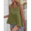 image:imageCicy Bell Womens Summer Flowy Tank Tops Sleeveless Crew Neck Trendy Casual Shirts Loose Fit Swing TeesArmy Green