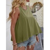 image:imageCicy Bell Womens Summer Flowy Tank Tops Sleeveless Crew Neck Trendy Casual Shirts Loose Fit Swing TeesArmy Green