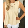 image:imageCicy Bell Womens Summer Peplum Tops Casual Babydoll Sleeveless Cotton Tank Tops Flowy Pleated ShirtsBeige