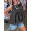 image:imageCicy Bell Womens Summer Peplum Tops Casual Babydoll Sleeveless Cotton Tank Tops Flowy Pleated ShirtsBlack