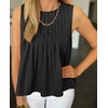 image:imageCicy Bell Womens Summer Peplum Tops Casual Babydoll Sleeveless Cotton Tank Tops Flowy Pleated ShirtsBlack