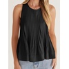 image:imageCicy Bell Womens Summer Peplum Tops Casual Babydoll Sleeveless Cotton Tank Tops Flowy Pleated ShirtsBlack