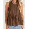image:imageCicy Bell Womens Summer Peplum Tops Casual Babydoll Sleeveless Cotton Tank Tops Flowy Pleated ShirtsCoffee