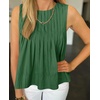 image:imageCicy Bell Womens Summer Peplum Tops Casual Babydoll Sleeveless Cotton Tank Tops Flowy Pleated ShirtsGreen