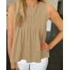 image:imageCicy Bell Womens Summer Peplum Tops Casual Babydoll Sleeveless Cotton Tank Tops Flowy Pleated ShirtsKhaki