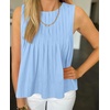 image:imageCicy Bell Womens Summer Peplum Tops Casual Babydoll Sleeveless Cotton Tank Tops Flowy Pleated ShirtsLight Blue