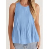 image:imageCicy Bell Womens Summer Peplum Tops Casual Babydoll Sleeveless Cotton Tank Tops Flowy Pleated ShirtsLight Blue