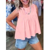 image:imageCicy Bell Womens Summer Peplum Tops Casual Babydoll Sleeveless Cotton Tank Tops Flowy Pleated ShirtsLight Pink