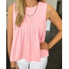image:imageCicy Bell Womens Summer Peplum Tops Casual Babydoll Sleeveless Cotton Tank Tops Flowy Pleated ShirtsLight Pink
