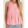 image:imageCicy Bell Womens Summer Peplum Tops Casual Babydoll Sleeveless Cotton Tank Tops Flowy Pleated ShirtsLight Pink