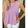 image:imageCicy Bell Womens Summer Peplum Tops Casual Babydoll Sleeveless Cotton Tank Tops Flowy Pleated ShirtsPale Purple
