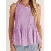 image:imageCicy Bell Womens Summer Peplum Tops Casual Babydoll Sleeveless Cotton Tank Tops Flowy Pleated ShirtsPale Purple