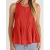 image:imageCicy Bell Womens Summer Peplum Tops Casual Babydoll Sleeveless Cotton Tank Tops Flowy Pleated ShirtsRed