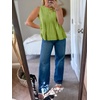image:imageCicy Bell Womens Summer Peplum Tops Casual Babydoll Sleeveless Cotton Tank Tops Flowy Pleated ShirtsTender Green