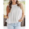 image:imageCicy Bell Womens Summer Peplum Tops Casual Babydoll Sleeveless Cotton Tank Tops Flowy Pleated ShirtsWhite