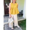 image:imageCicy Bell Womens Summer Peplum Tops Casual Babydoll Sleeveless Cotton Tank Tops Flowy Pleated ShirtsYellow