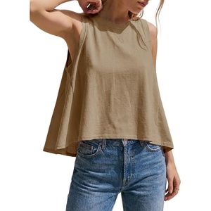 image:imageCicy Bell Womens Summer Flowy Tank Tops Sleeveless Crew Neck Trendy Casual Shirts Loose Fit Swing TeesBrown